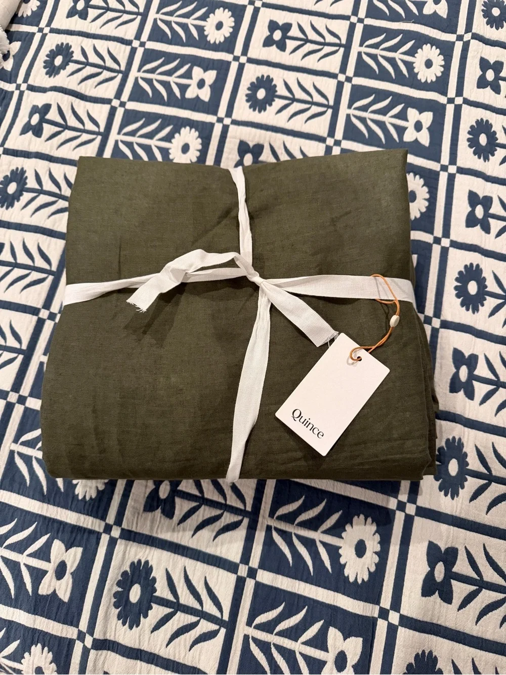 Quince Hunter Green European Linen curtain Set 48x96”